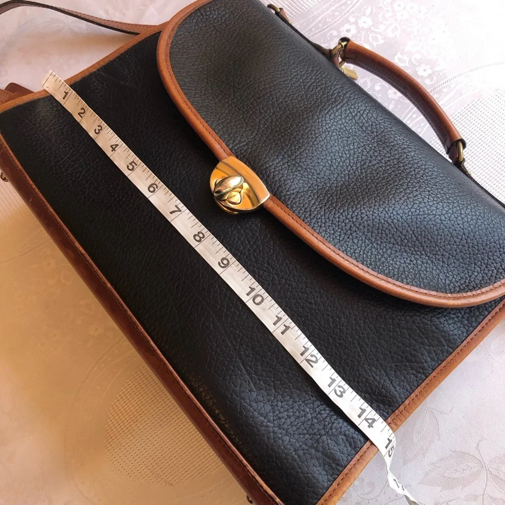 Jack George’s Vintage Briefcase Black Leather Satchel Messenger Business Bag